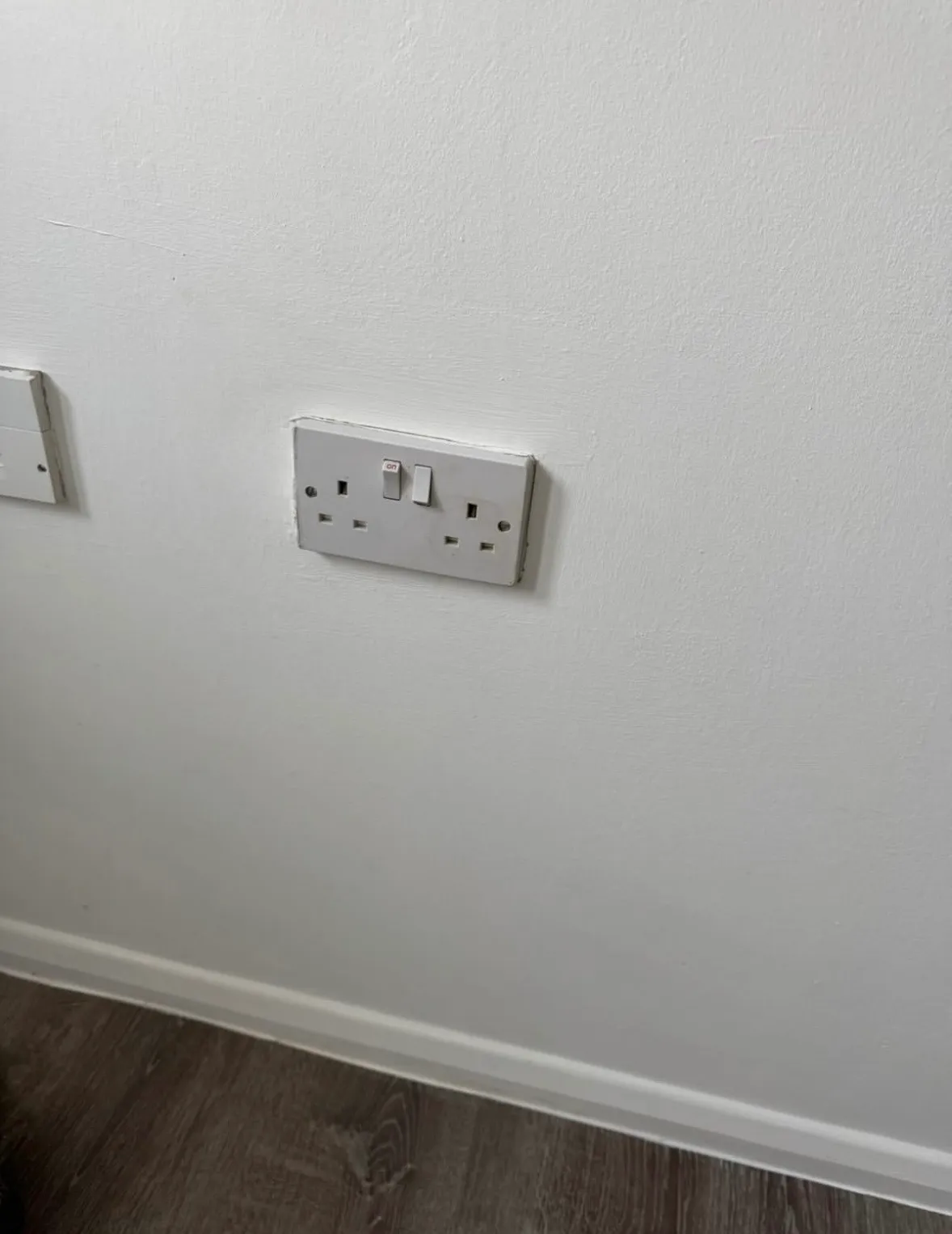 New television socket fitted into the wall