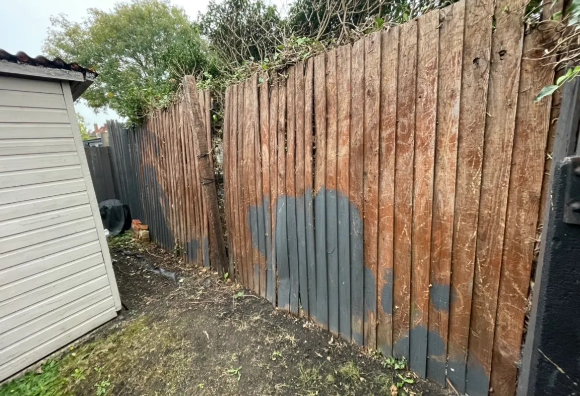 Garden border and new fencing during the renovation