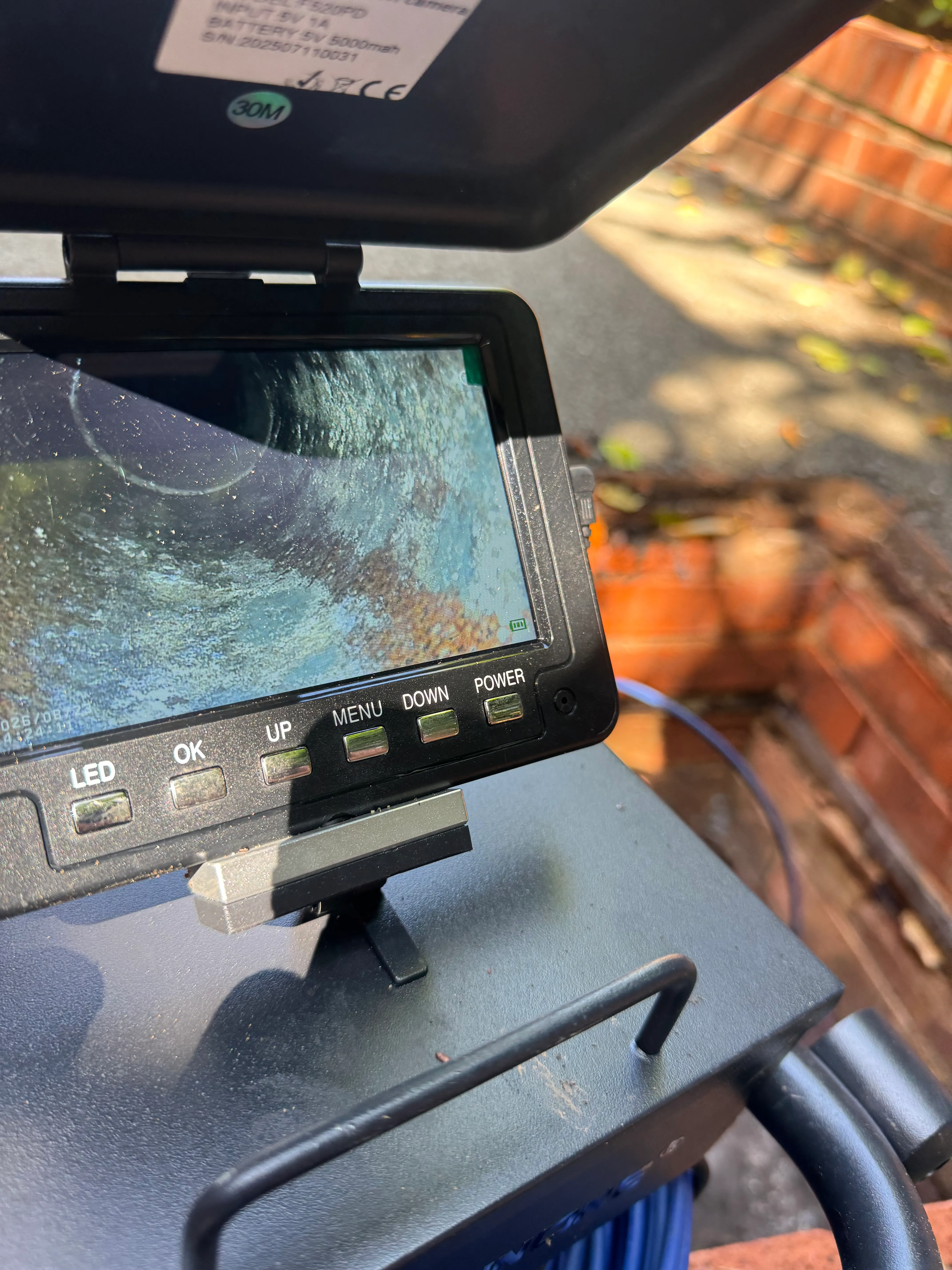 Inside view of a drain captured by the survey camera