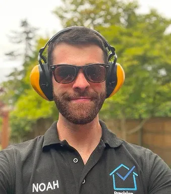 Noah Phillips, founder of Precision Property Works, on site