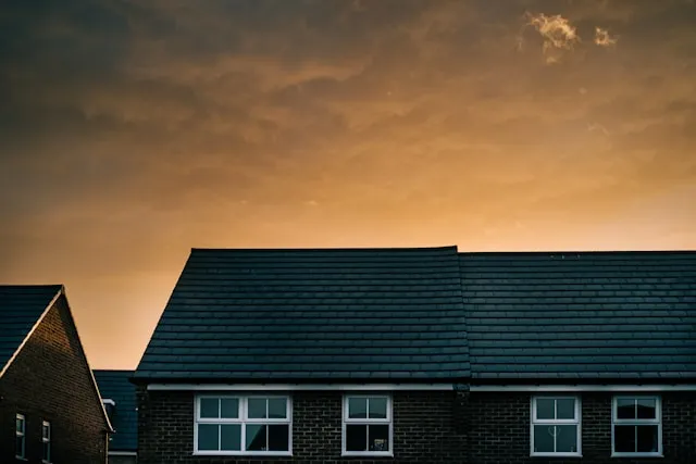 Rooftops of modern houses in Measham